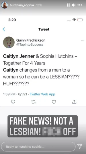 Sophia Hutchins Fake News Not A lesbian