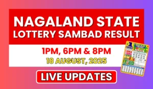Nagaland State Lottery Result Today 8PM 18 August, 2025 Monday: Check Lottery Sambad Winning Numbers