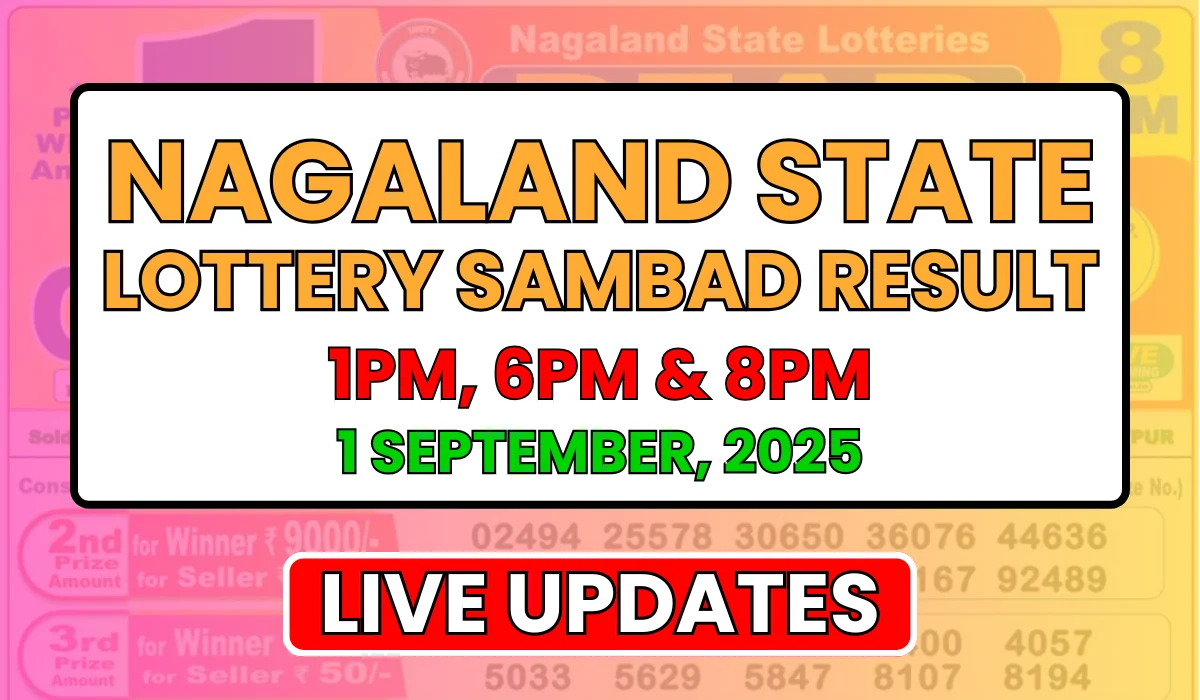 Nagaland State Lottery Result Today 1 September 2025 Monday